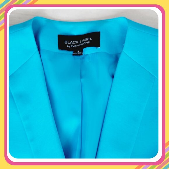 Black Label by Evan Picone Blue Blazer - Size 4 - Picture 2 of 6